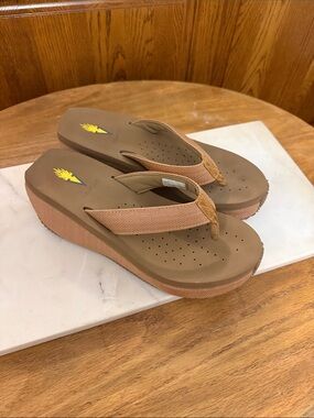 Volatile Brown/Tan Platform Flip Flop Sandals